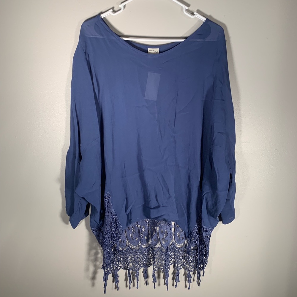 NWT Mind Set by XCVI blue blouse